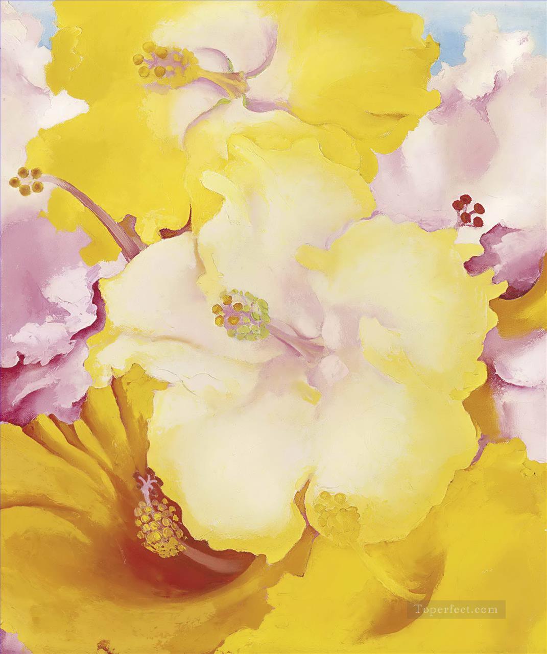 ハイビスカス ジョージア オキーフの花飾り油絵